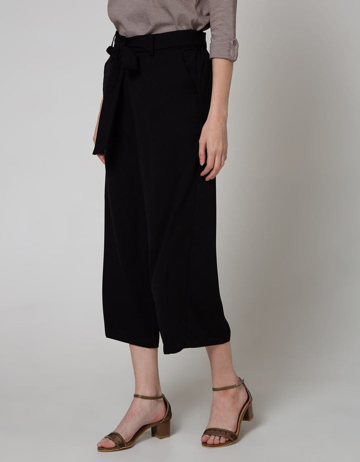 Connexion Long Pants Loose Crop Wide Leg Belted Cullote