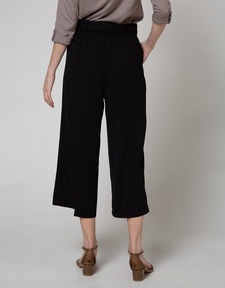Connexion Long Pants Loose Crop Wide Leg Belted Cullote
