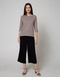 Connexion Long Pants Loose Crop Wide Leg Belted Cullote