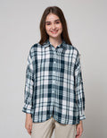 Nevada Long Sleeve Shirt Top Check Rayon