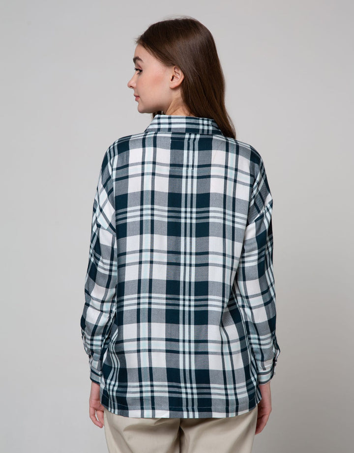 Nevada Long Sleeve Shirt Top Check Rayon