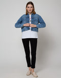 Nevada Denim Jacket Crop With Back Pocket