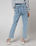 Nevada Denim Long Pants With Button Waist