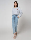 Nevada Denim Long Pants With Button Waist