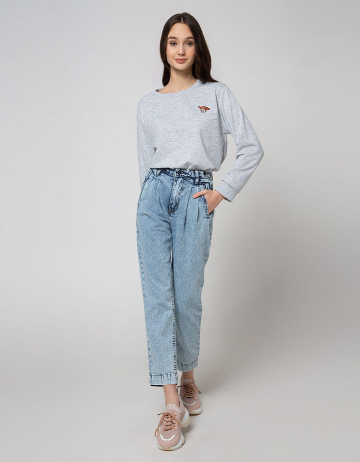 Nevada Denim Long Pants With Button Waist