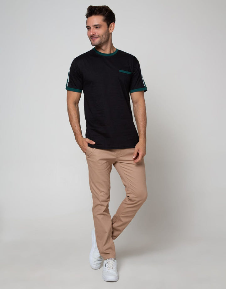 Details Short Sleeve T-Shirt Round Neck Cut N Sewn Shoulder
