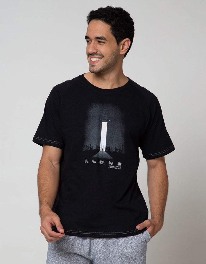 T Zone Short Sleeve Raglan T-Shirt Theme City Alone