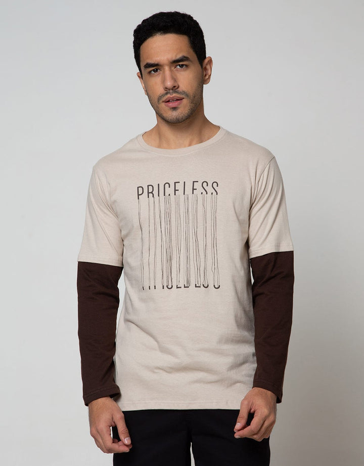 T Zone Long Sleeve Print Graffiti Mock Layer Surpass