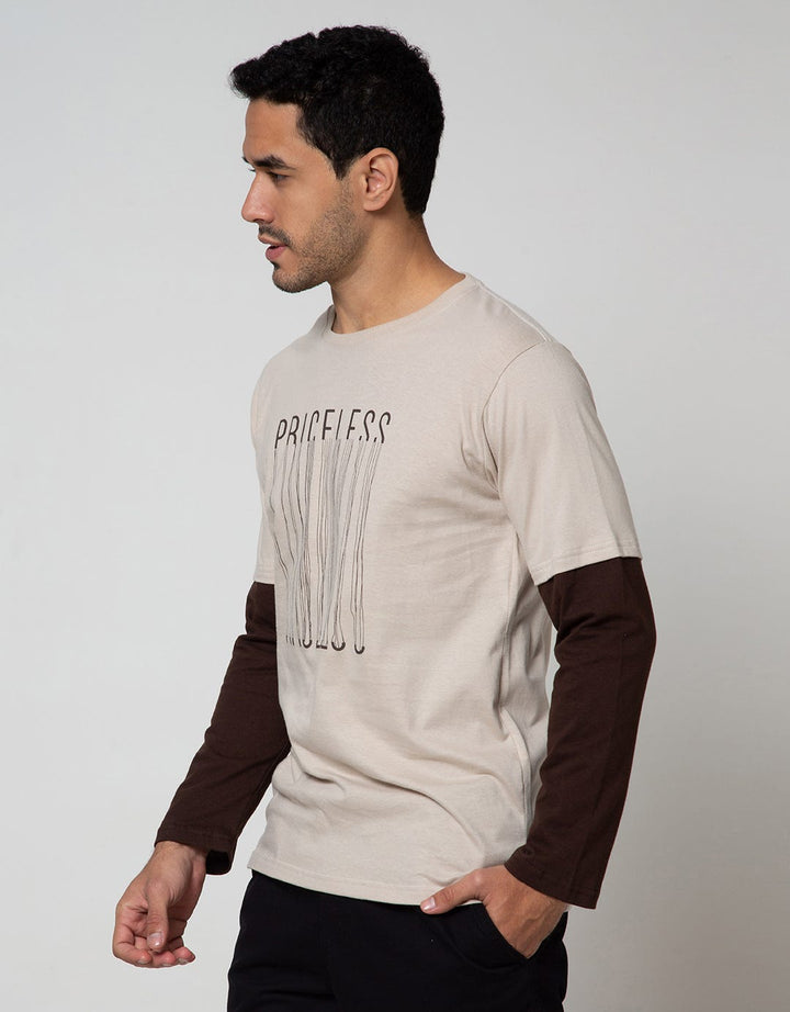 T Zone Long Sleeve Print Graffiti Mock Layer Surpass