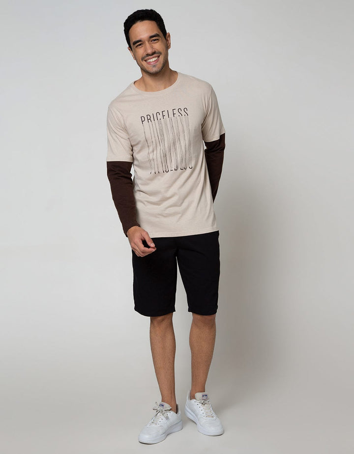 T Zone Long Sleeve Print Graffiti Mock Layer Surpass