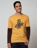 T Zone Long Sleeve Print Graffiti Mock Layer Old School