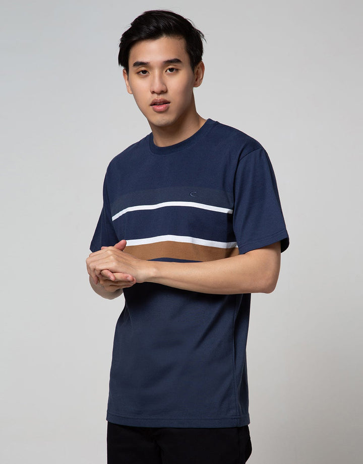 Cole T-Shirt Stripe Eng Chest