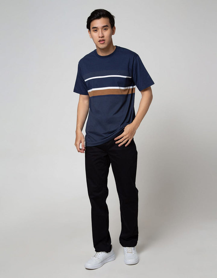Cole T-Shirt Stripe Eng Chest