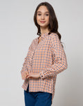 Connexion Long Sleeve Shirt Hai Collar Print Chech Small