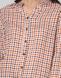 Connexion Long Sleeve Shirt Hai Collar Print Chech Small