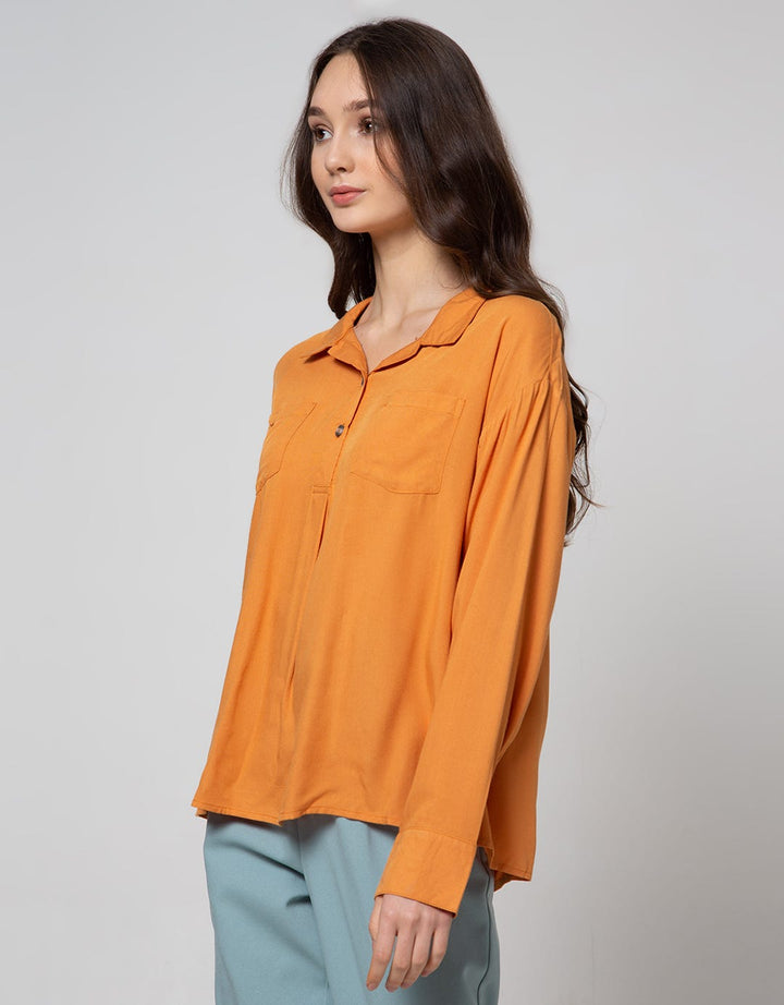Connexion Long Sleeve Shirt Rayon Twl 2 Pocket With Lowneck