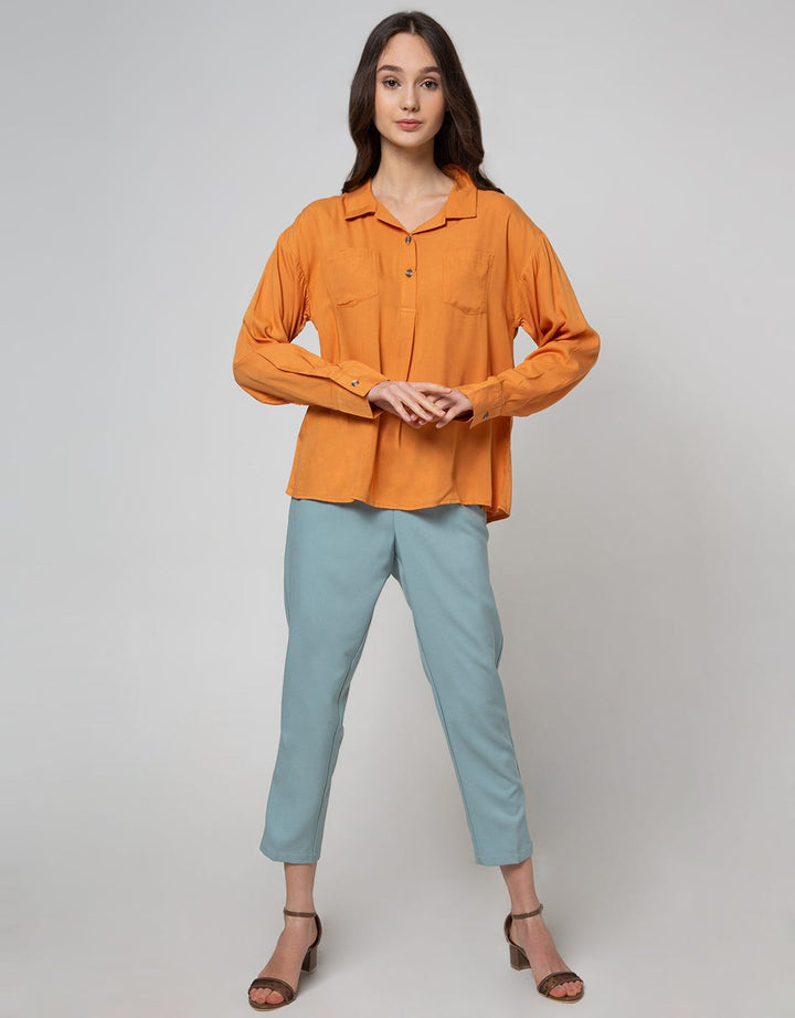 Connexion Long Sleeve Shirt Rayon Twl 2 Pocket With Lowneck