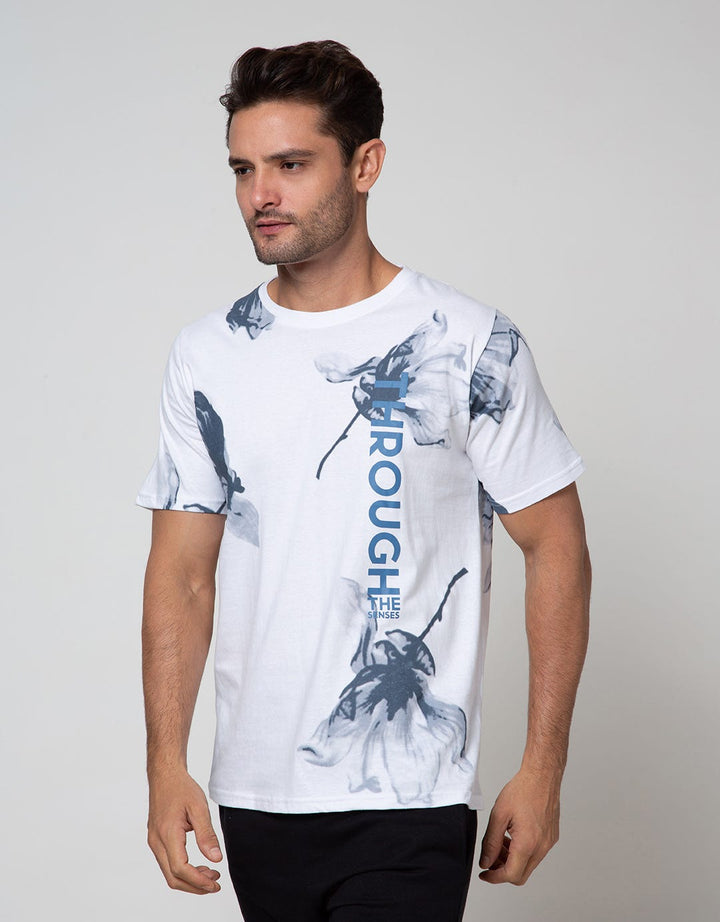 T Zone Short Sleeve T-Shirt Short Sleeve Print Aop Romance Flower Through