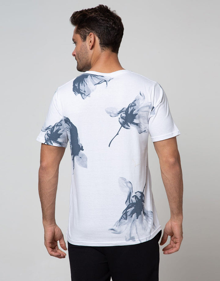 T Zone Short Sleeve T-Shirt Short Sleeve Print Aop Romance Flower Through