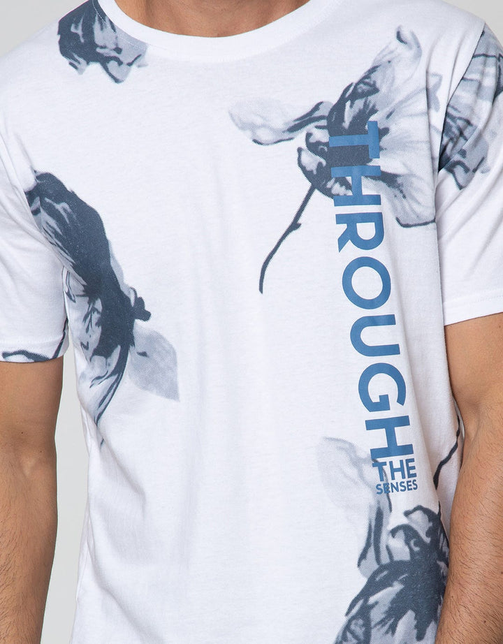 T Zone Short Sleeve T-Shirt Short Sleeve Print Aop Romance Flower Through