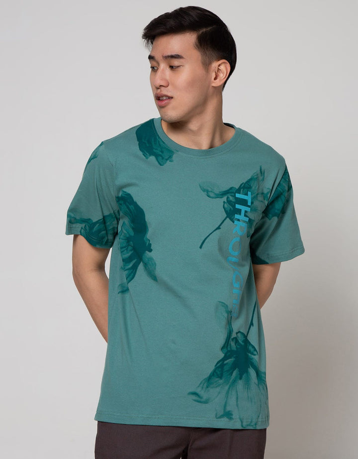 T Zone Short Sleeve T-Shirt Short Sleeve Print Aop Romance Flower Through