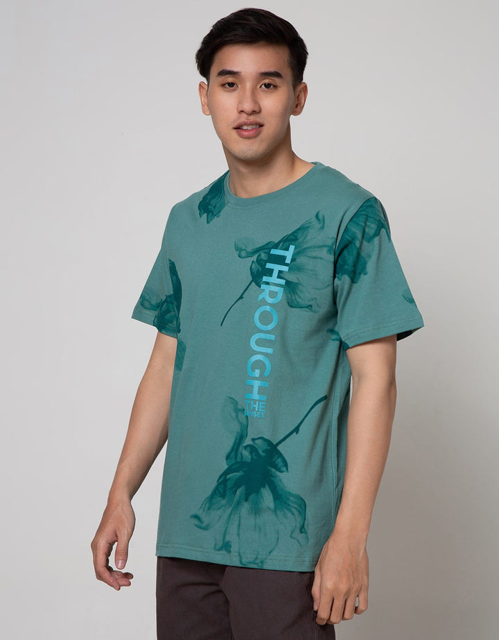 T Zone Short Sleeve T-Shirt Short Sleeve Print Aop Romance Flower Through