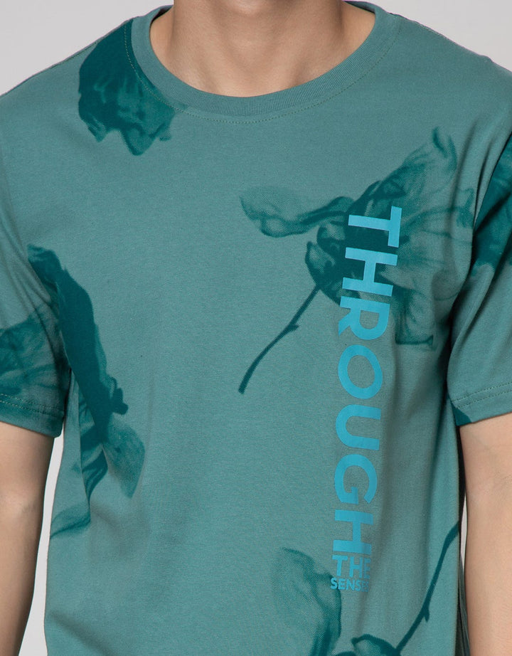 T Zone Short Sleeve T-Shirt Short Sleeve Print Aop Romance Flower Through