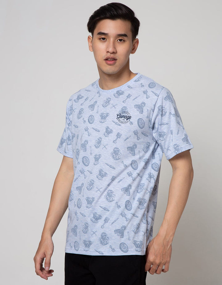 T Zone Short Sleeve T-Shirt Fullprint Motor Garage