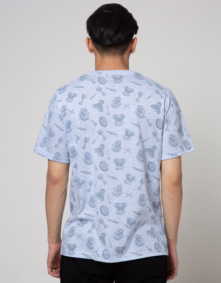 T Zone Short Sleeve T-Shirt Fullprint Motor Garage