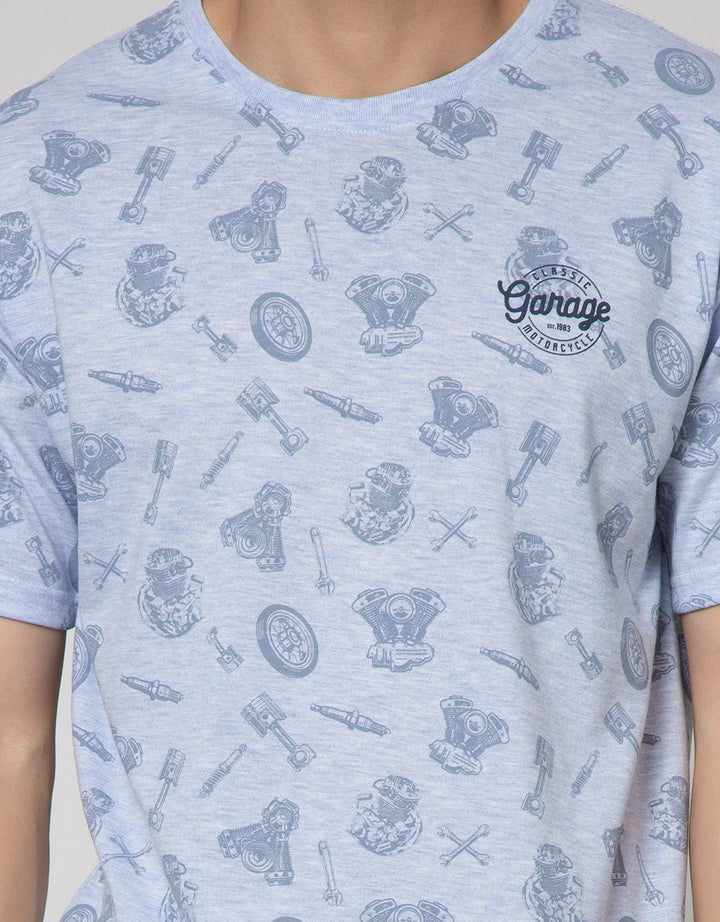 T Zone Short Sleeve T-Shirt Fullprint Motor Garage