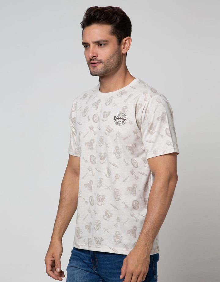 T Zone Short Sleeve T-Shirt Fullprint Motor Garage