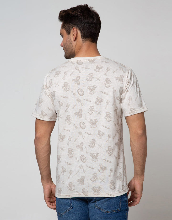 T Zone Short Sleeve T-Shirt Fullprint Motor Garage