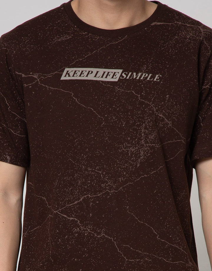 T Zone Short Sleeve T-Shirt Fullprint Statement Keep Life