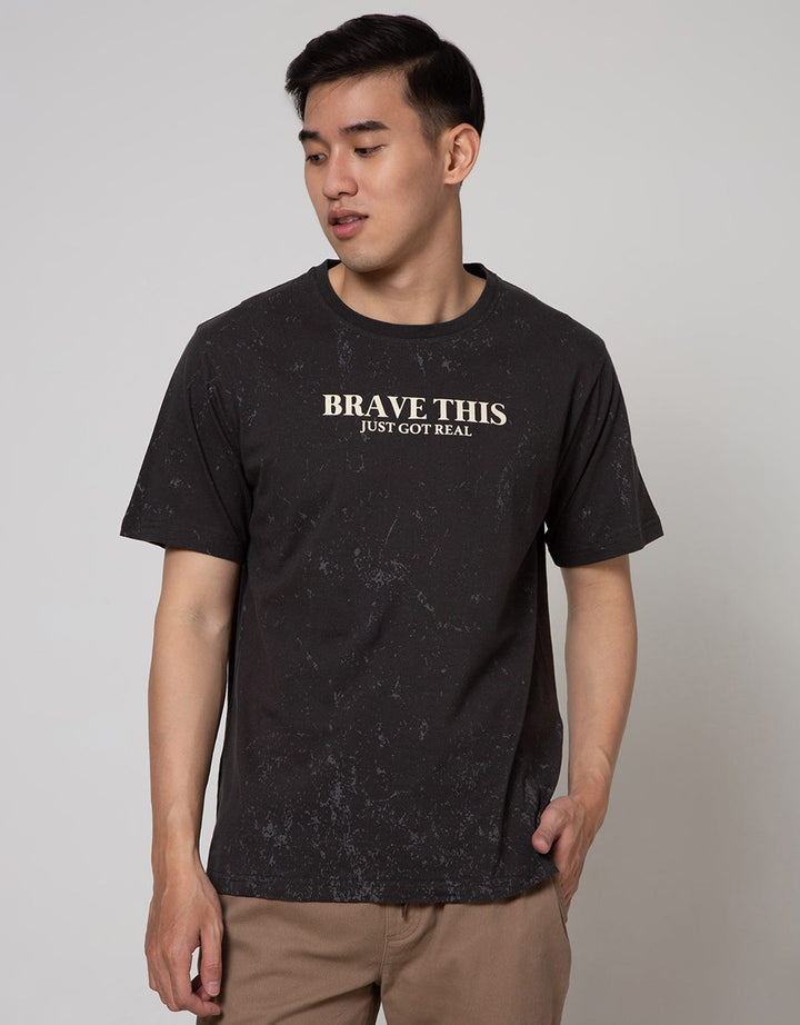 T Zone Short Sleeve T-Shirt Fullprint Statement Brave