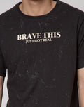T Zone Short Sleeve T-Shirt Fullprint Statement Brave