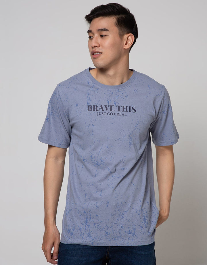T Zone Short Sleeve T-Shirt Fullprint Statement Brave
