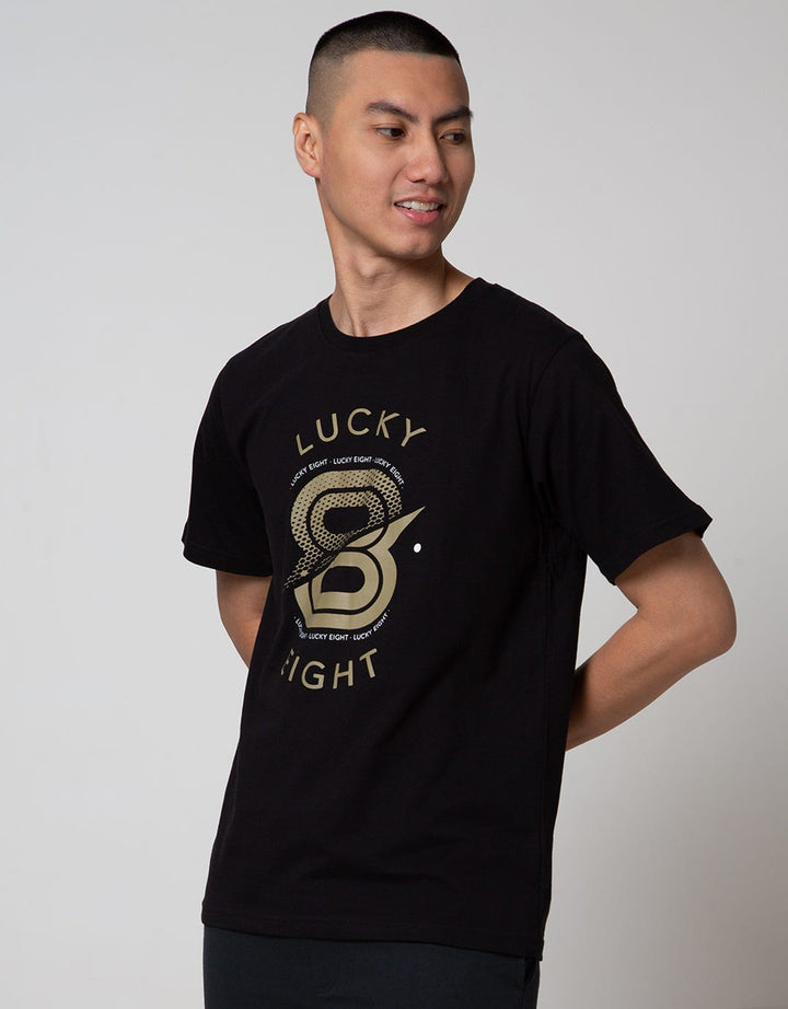 T Zone Short Sleeve T-Shirt Print Theme Number Lucky Eight (8)