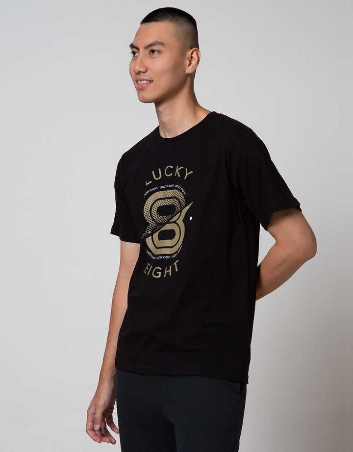 T Zone Short Sleeve T-Shirt Print Theme Number Lucky Eight (8)