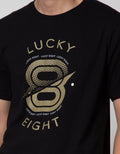 T Zone Short Sleeve T-Shirt Print Theme Number Lucky Eight (8)