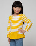 Little M Long Sleeve T-Shirt Stripe Ruffle Bunny