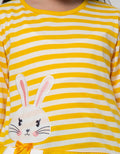 Little M Long Sleeve T-Shirt Stripe Ruffle Bunny