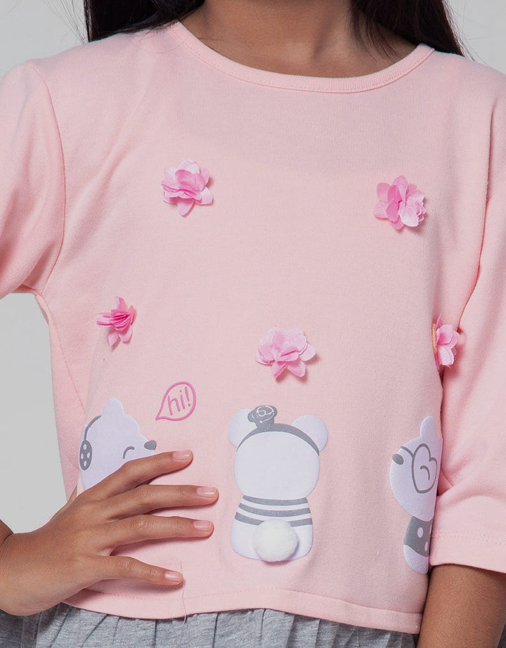 Little M Long Sleeve T-Shirt Ruffle Bear Love
