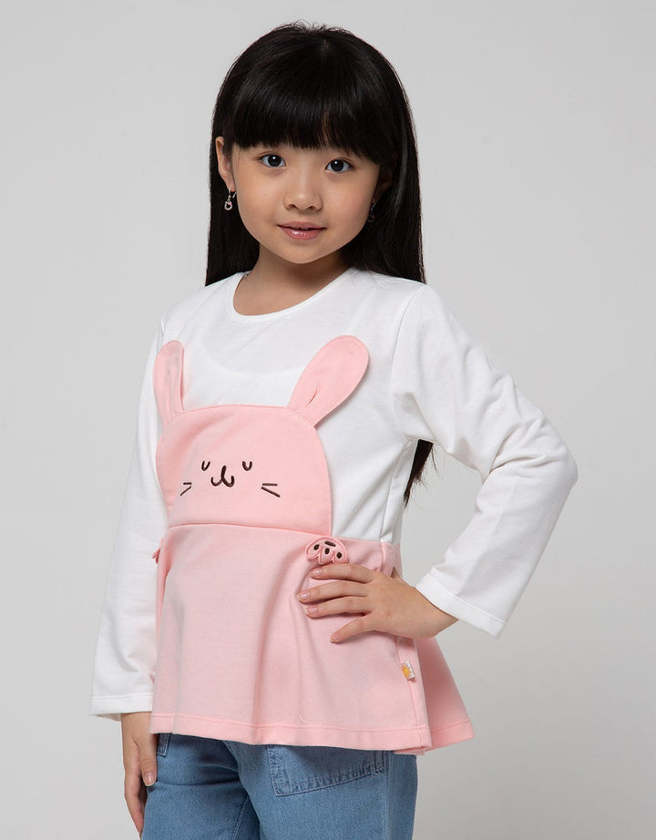 Little M Long Sleeve T-Shirt Bunny Kuping Aplikasi
