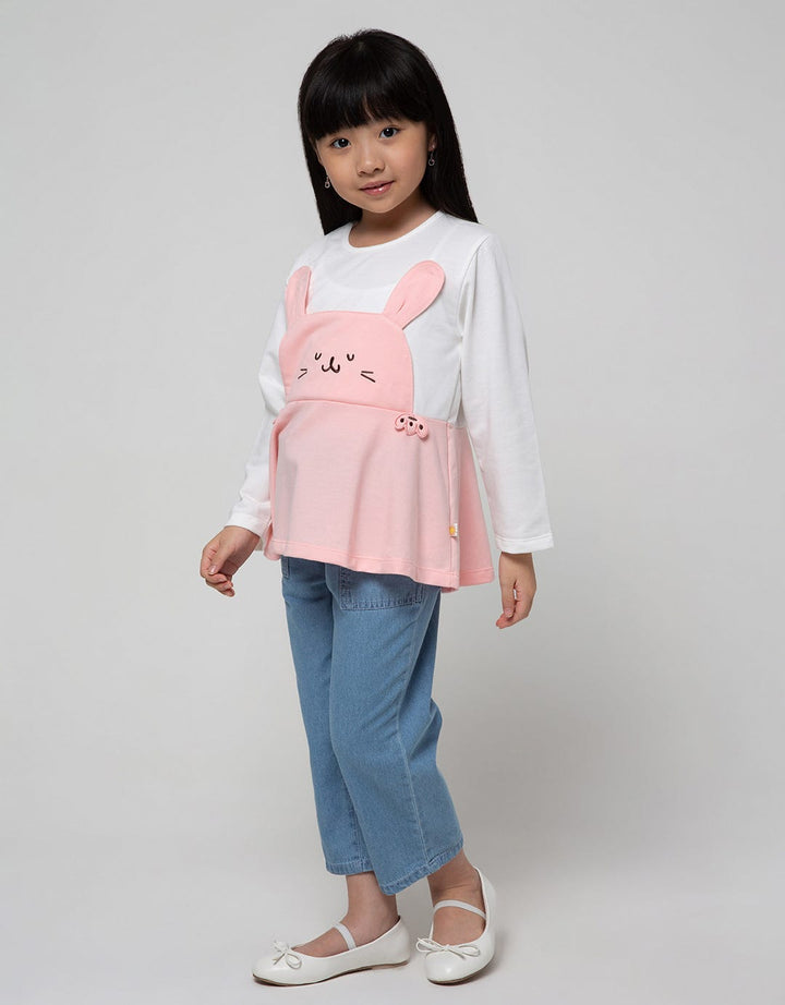 Little M Long Sleeve T-Shirt Bunny Kuping Aplikasi