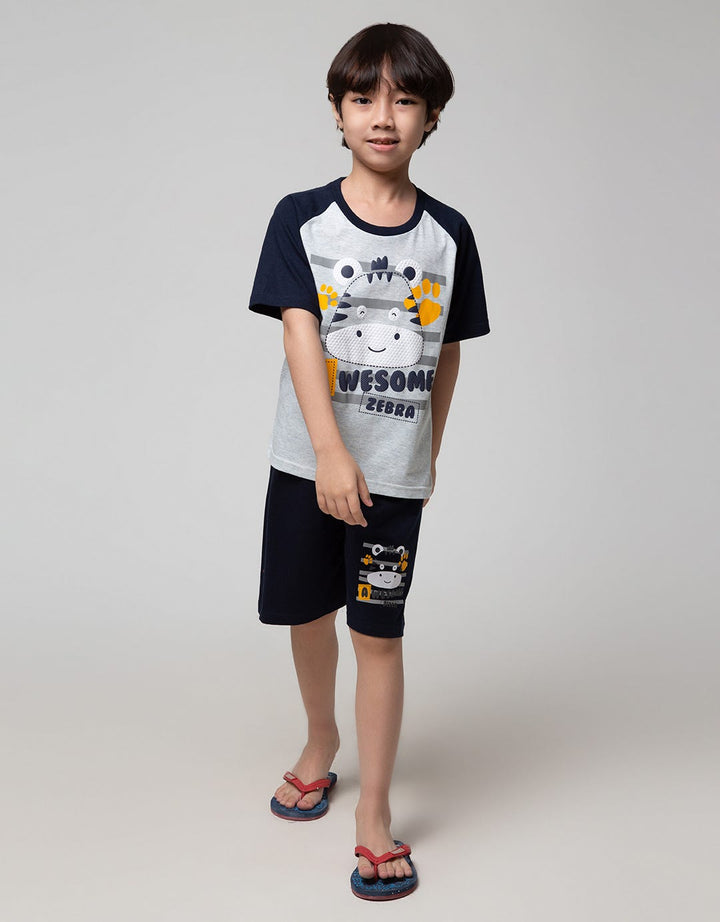Little M Top Bottom Set Raglan Animal