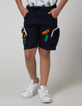Little M Short Pants Woven Karet Sablon Plus Zipper