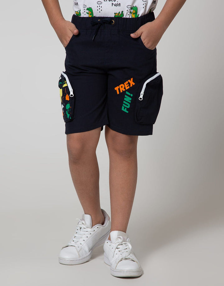 Little M Short Pants Woven Karet Sablon Plus Zipper