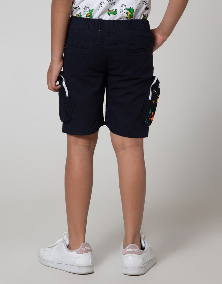 Little M Short Pants Woven Karet Sablon Plus Zipper