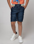 Little M Denim Shorts Rib Cut N Sewn Kantong Cargo