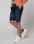 Little M Denim Shorts Rib Cut N Sewn Kantong Cargo